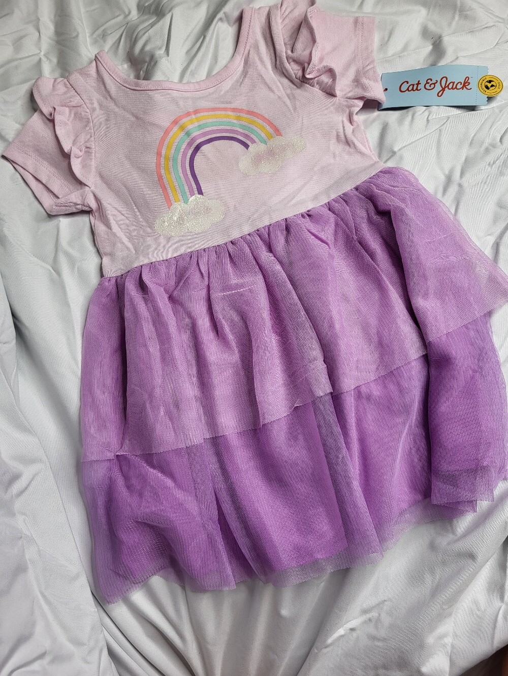 Cat & Jack Pink and Lilac Rainbow Tulle Dress